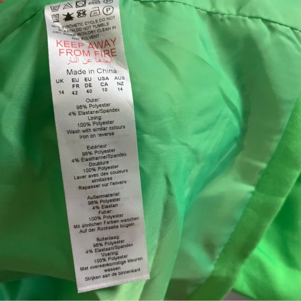 Pretty little things oversized bright green button front blazer
